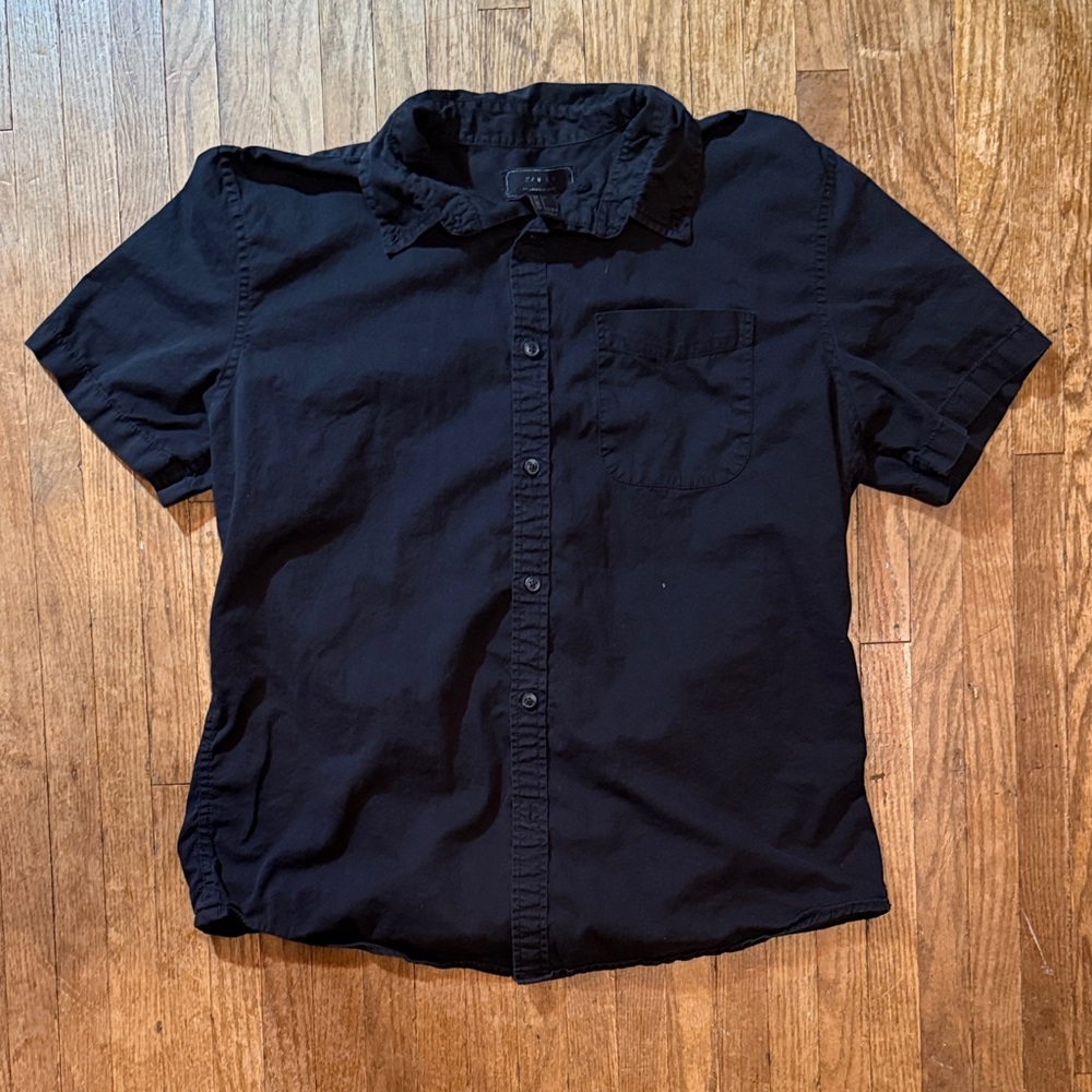 21men Black Casual Button Down Shirt